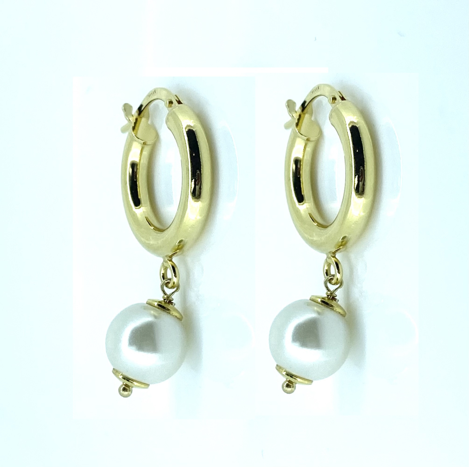 Boucles d'oreilles pour femme en argent 925, perles, fourchettes - IT-18082/3.2 - Danny's silver