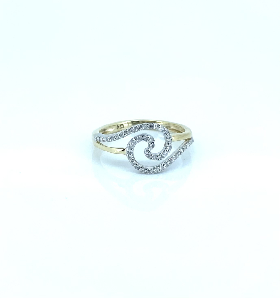 Bague pour femme en or 10k, 45 diamants pour 0.20 carat - R421153 - Image Design