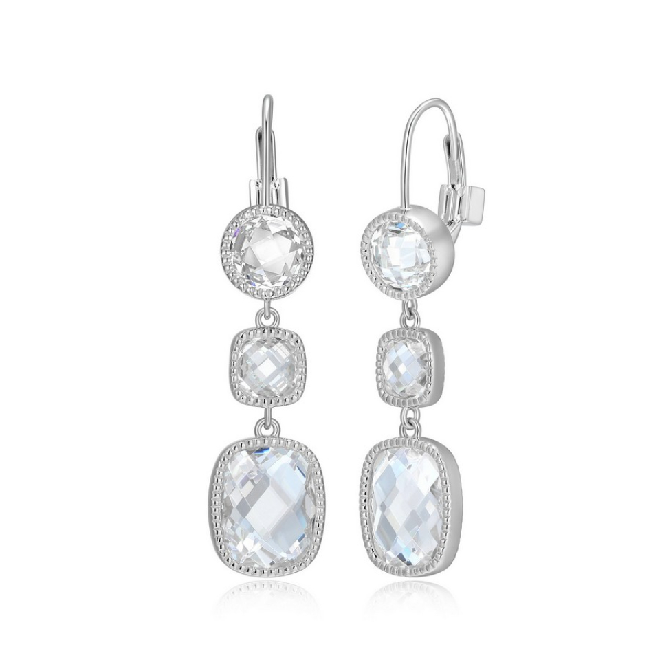 Boucles d'oreilles pour femme en argent 925, cubic zirconium - R2LCTT006G - ELLE