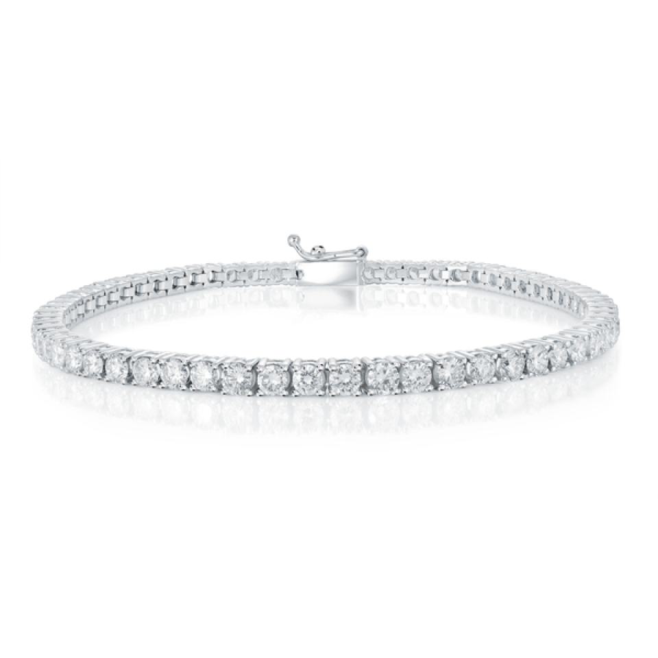 Bracelet tennis en or 14k, 3.55 carat de diamants VS fabriqués en laboratoire - TB-001-05WLG - MALO