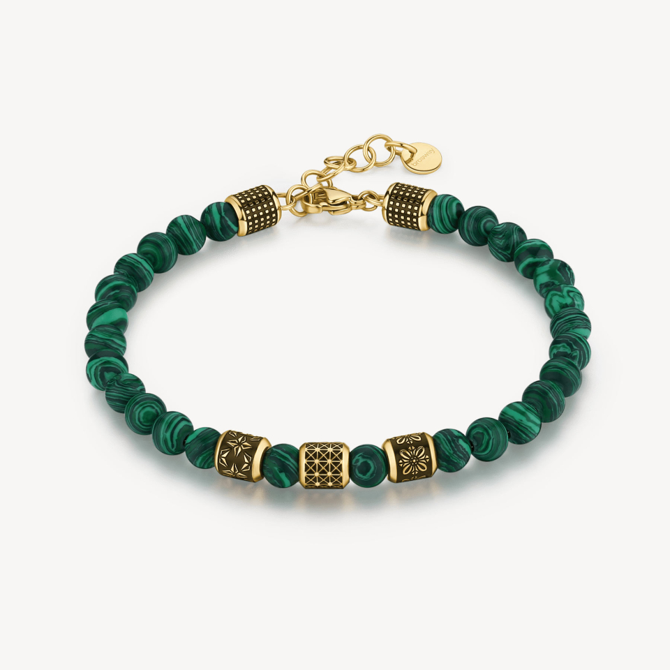 Bracelet pour homme en stainless, malachites - BUL30 - Brosway