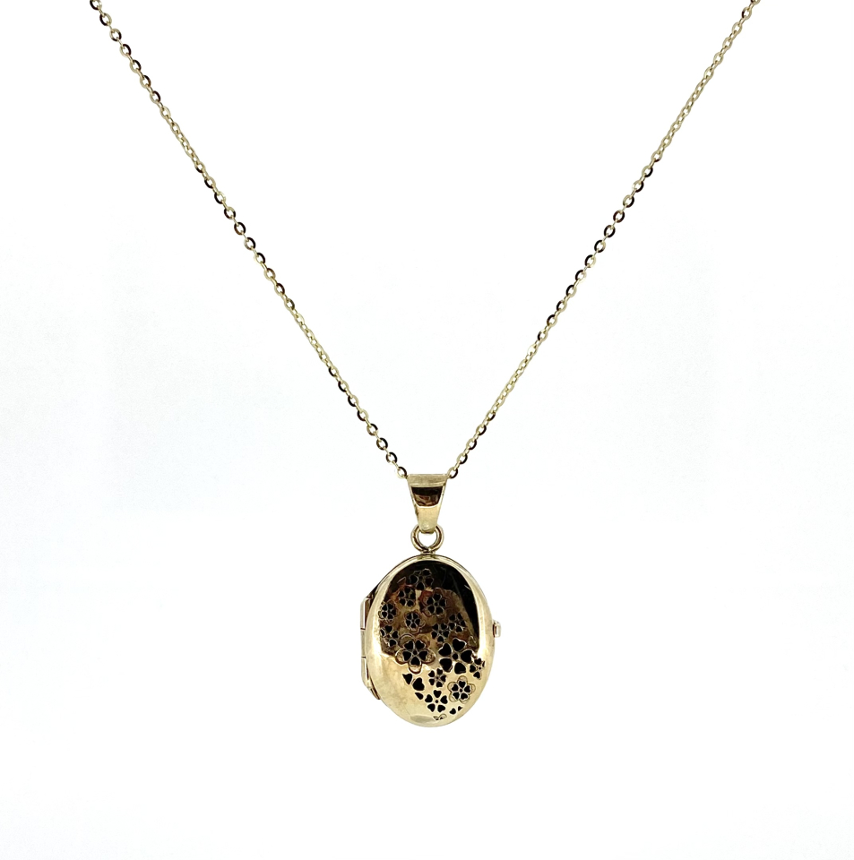 Pendantif pour femme en or 10K, loquet, fleurs - LY-O45-33 - C.B.E