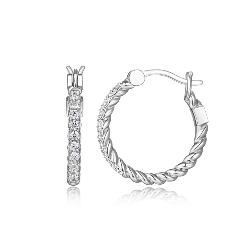 Boucles d'oreilles pour femme en argent 925, cubic zirconium - R2LCLL000J - ELLE