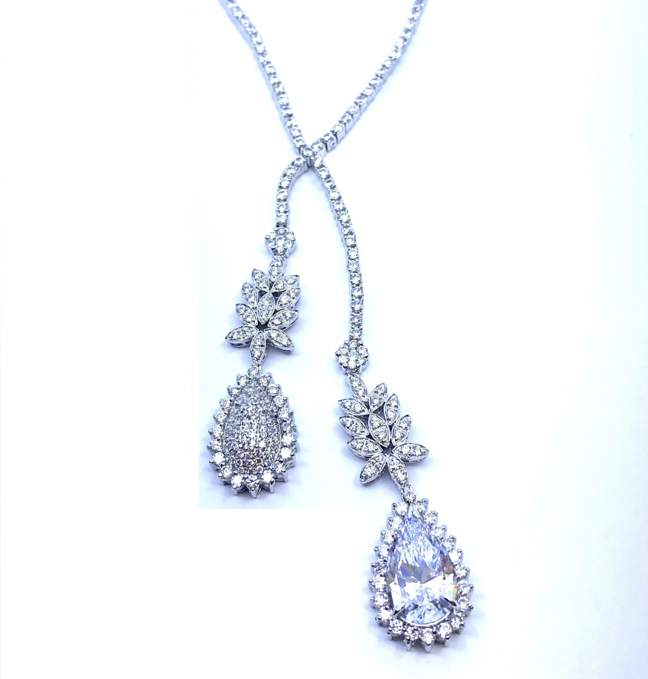 Collier pour femme en argent 925, cubic zirconium - PD216 - Genius Diamond LTD