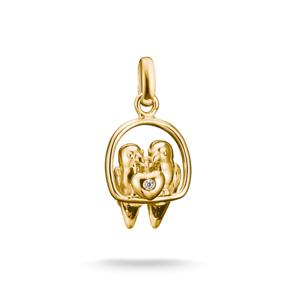 Breloque pour femme en argent 925, cubic zirconium, couple d'oiseaux - CC1240-414-14 - Thomas Sabo