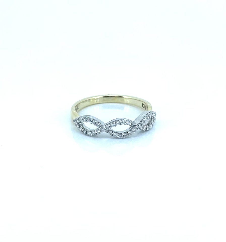 Bague pour femme en or 10k, 40 diamants pour 0.20 carat - R42708 - Image Design