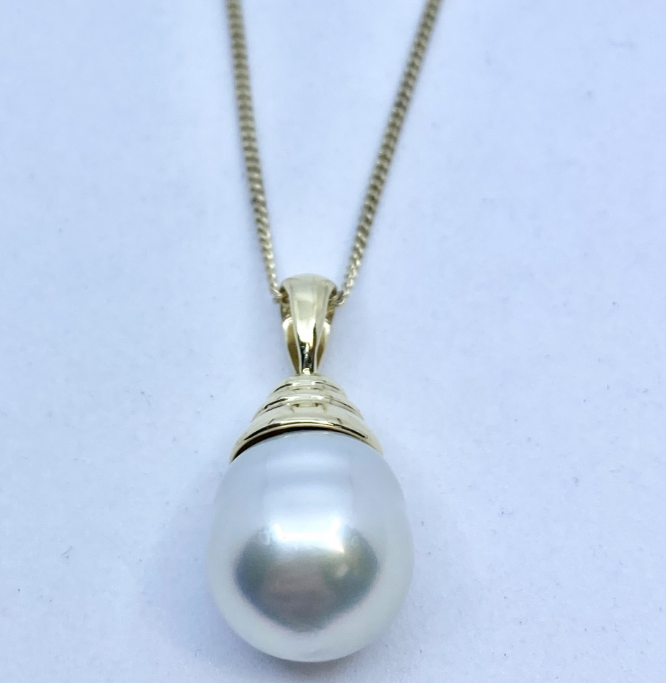 Pendentif pour femme en or 14K, perle des mers du sud 12.5mm - PEND247 - Divers