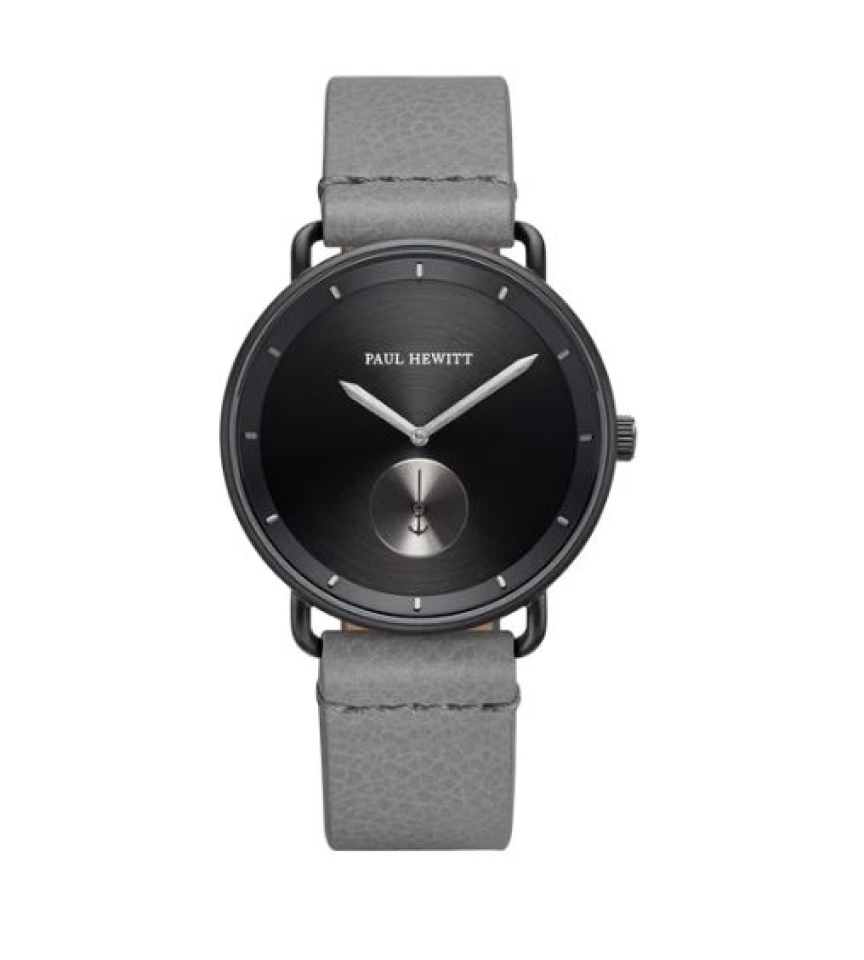Montre pour homme en stainless, bracelet de cuir, 5ATM, verre saphir - PH002003 - Paul Hewitt