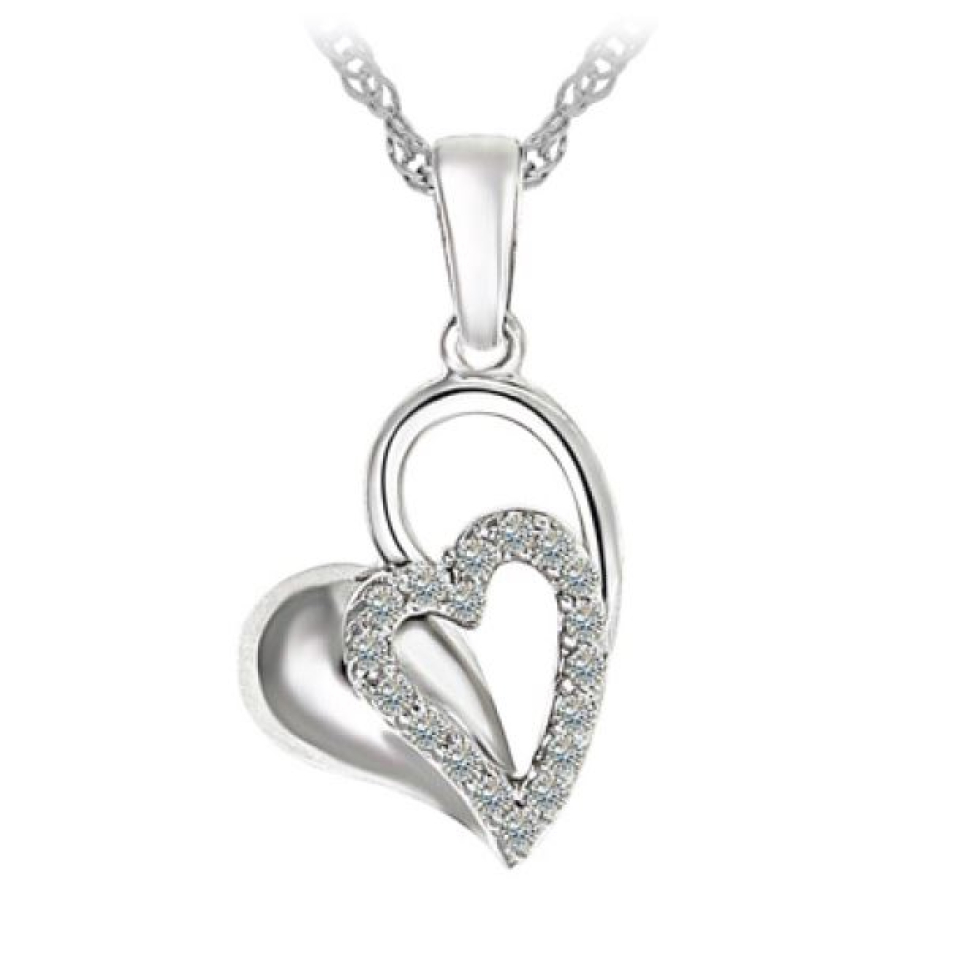 Pendantif pour femme en argent 925, coeurs, zircons - L15P - Legend