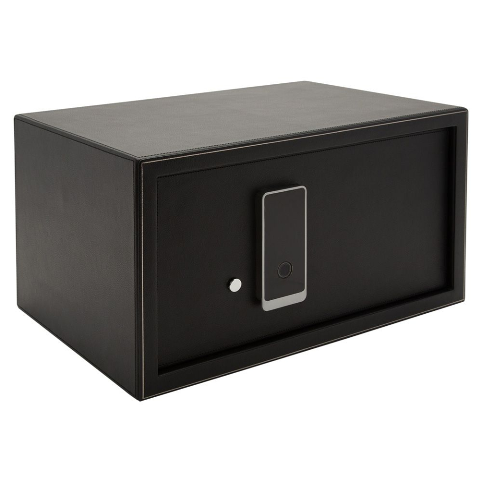 Coffre fort de montres et papiers en stainless et cuir végétarien - 430402 - Wolf