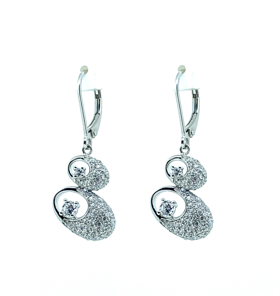 Boucles d'oreilles pour femme en argent 925, cubic zirconium - BO419 - Divers