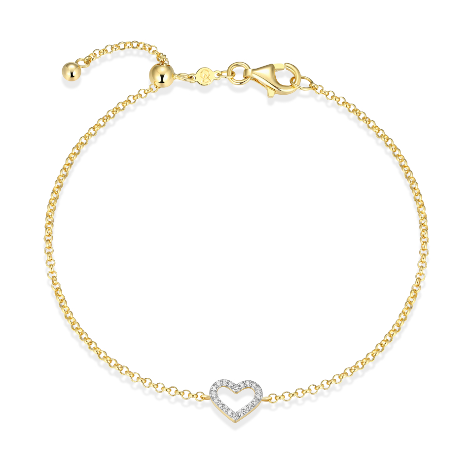 Bracelet pour femme en argent 925, 0.10 carat de diamants laboratoires, coeur - 31ACX6KH43 - M by Monte Luna