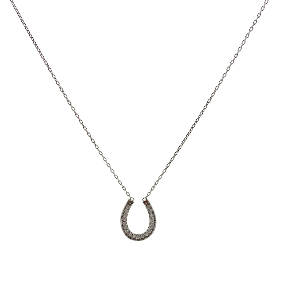 Pendentif pour femme en argent 925, cubic zirconium, fer à cheval - HJ333 - Danny's silver