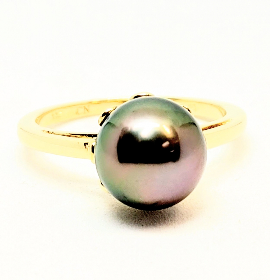 Bague pour femme en or 14K, perle de tahiti 9mm - BG0223 - Divers