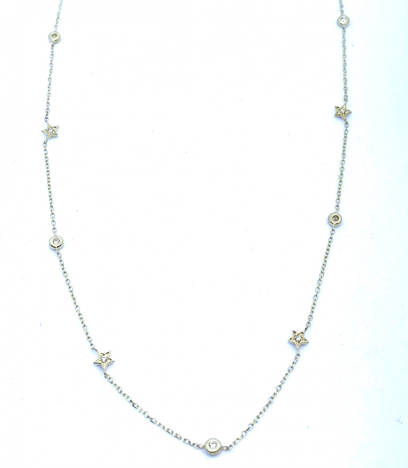 Collier pour femme en or 10K, 11 diamants pour 0.08 carat - SR112734 - Benjamin Jacques