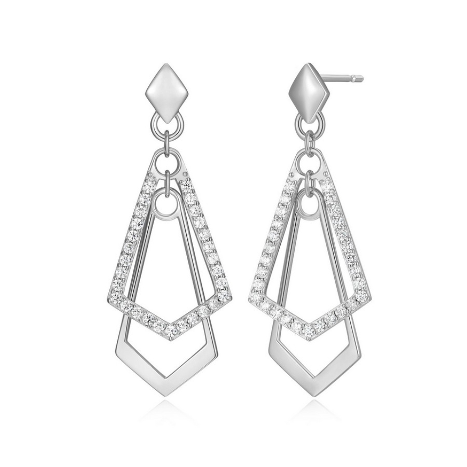 Boucles d'oreilles pour femme en argent 925, cubic zirconium