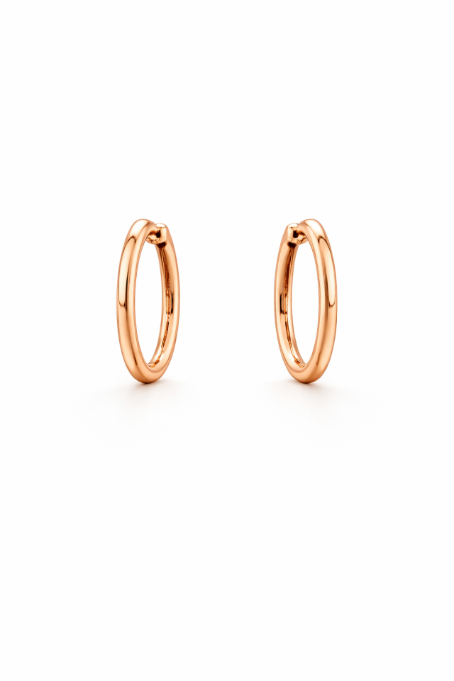 Boucles d'oreillles unies pour femme en stainless - BO-NATH100-13-R - Nathalie Belanger