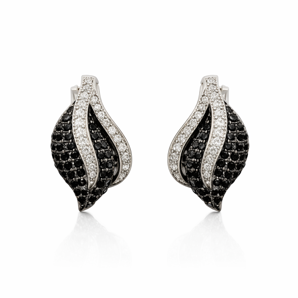 Boucles d'oreilles pour femme en argent 925, cubic zirconium - BO571 - Divers