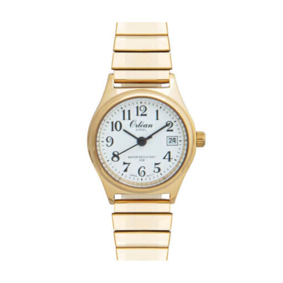 Montre pour femme en stainless, bracelet élastique, 3ATM, date - ME3536 - Orléan