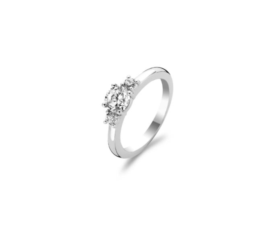 Bague trinitée pour femme en argent 925, cubic zirconium
