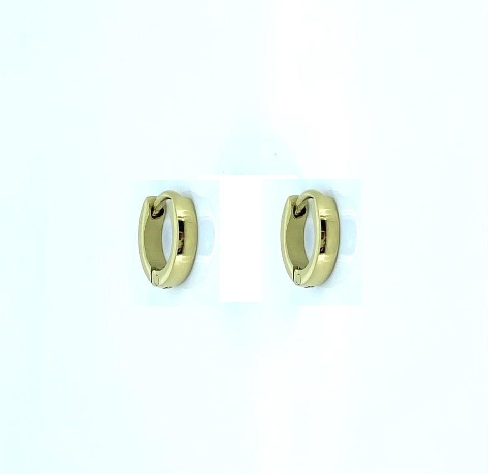 Boucles d'oreilles unies pour femme en stainless - BO-NATH090-G - Nathalie Belanger