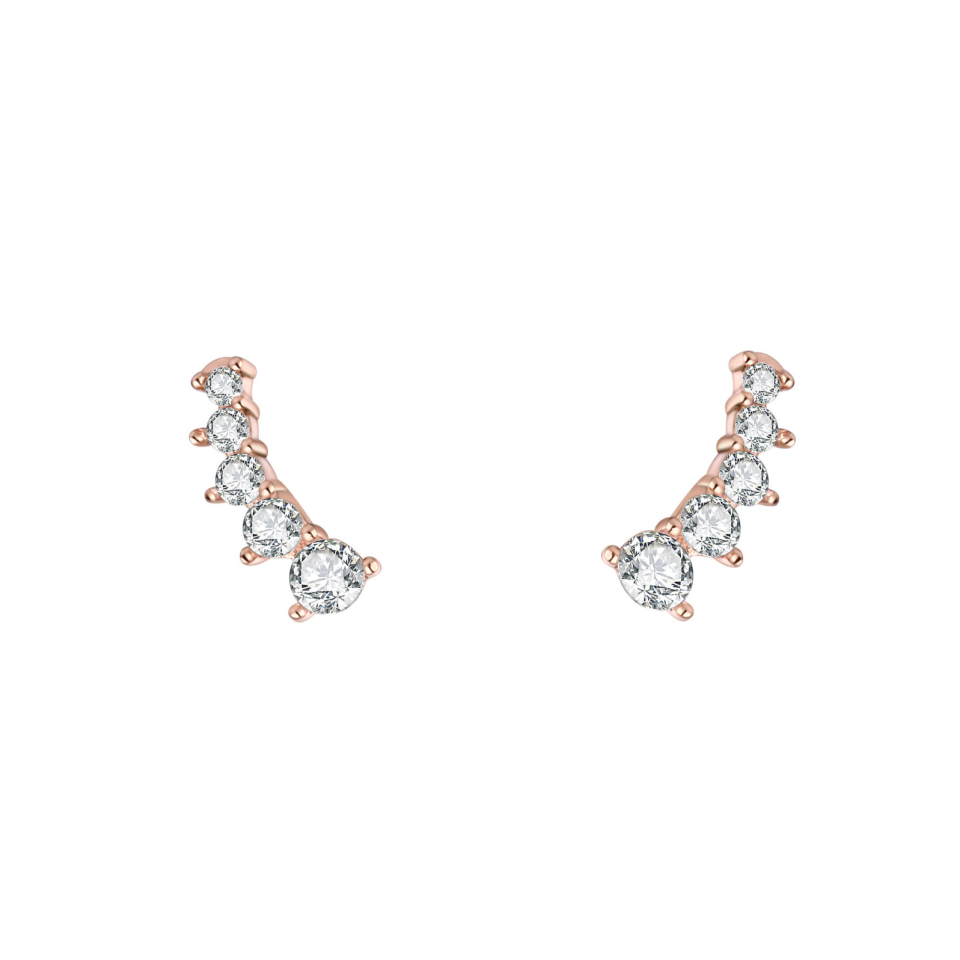 Boucles d'oreilles pour femme en argent 925, cubic zirconium - BO-ELIA-R - Pinkalie
