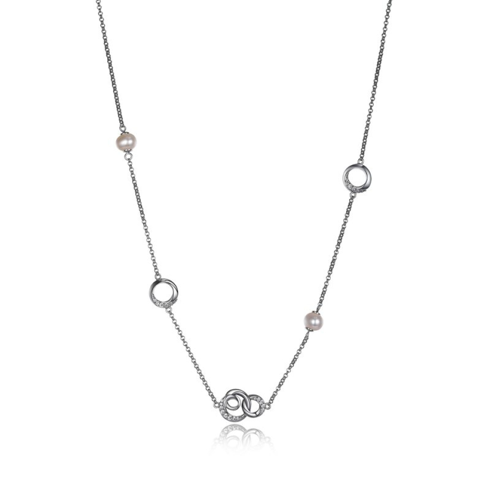 Collier argent 925, perles et ronds garnis de pierres - R0LBD74544 - ELLE