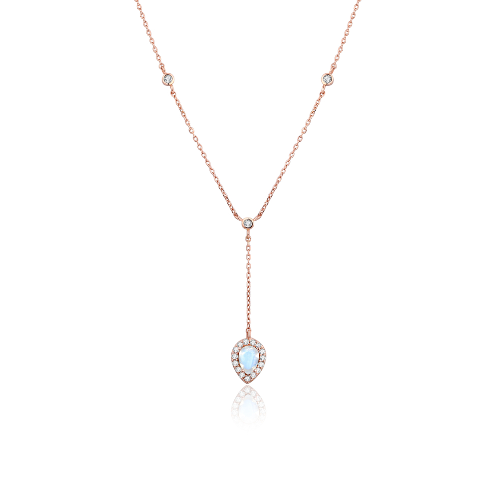 Pendentif pour femme en argent 925, pierre de lune, cubic zirconium - ALICE-S - Pinkalie