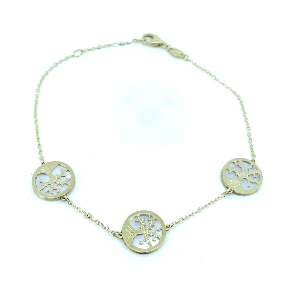 Bracelet pour femme en or 10k, arbres de vie