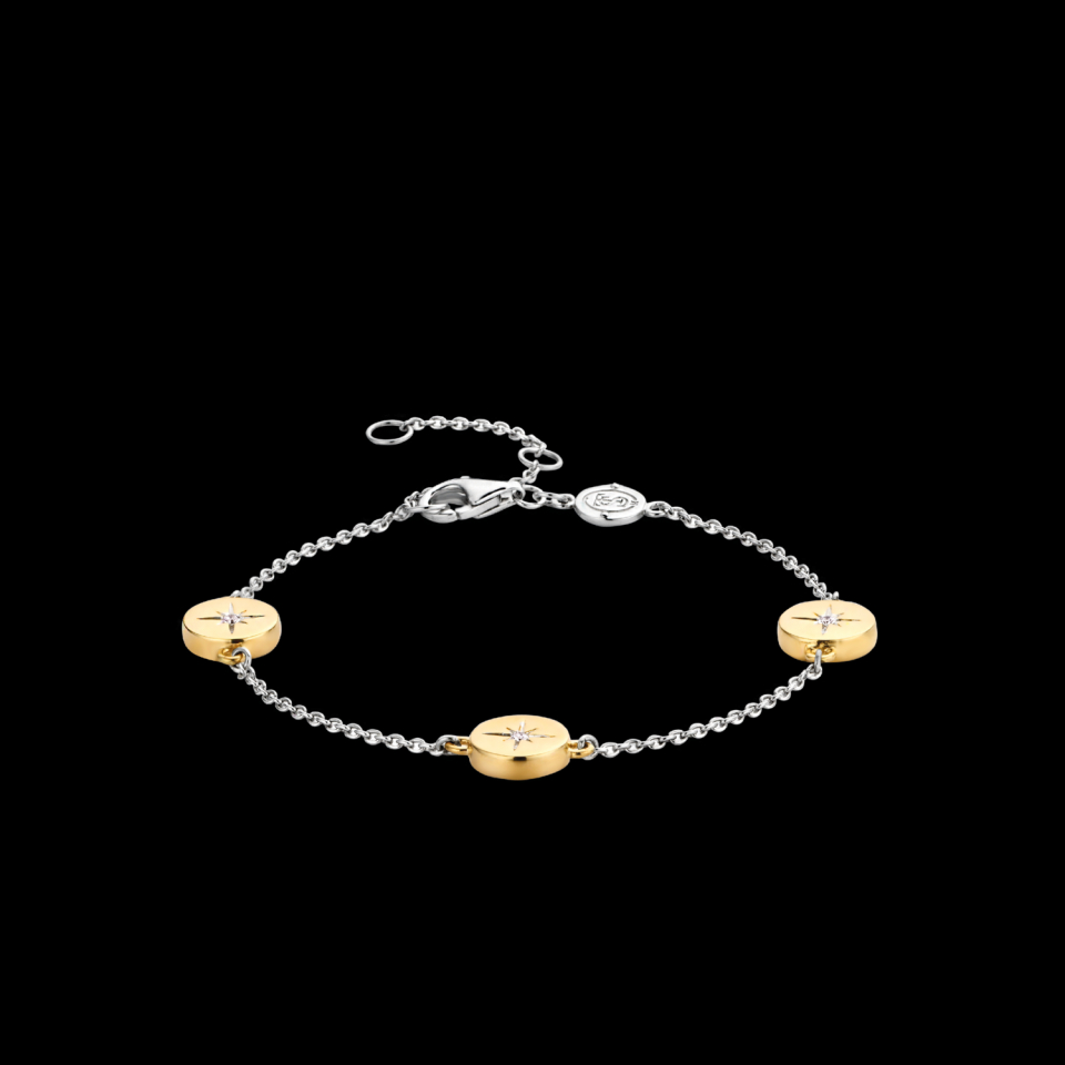Bracelet argent 925, rose des vents. 3 pierres - 2941ZY - Ti Sento Milano