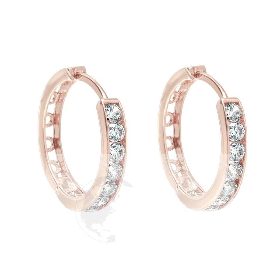 Boucles d'oreilles pour femme en or 10k, cubic zirconium - EP-DO-10-10 - C.B.E