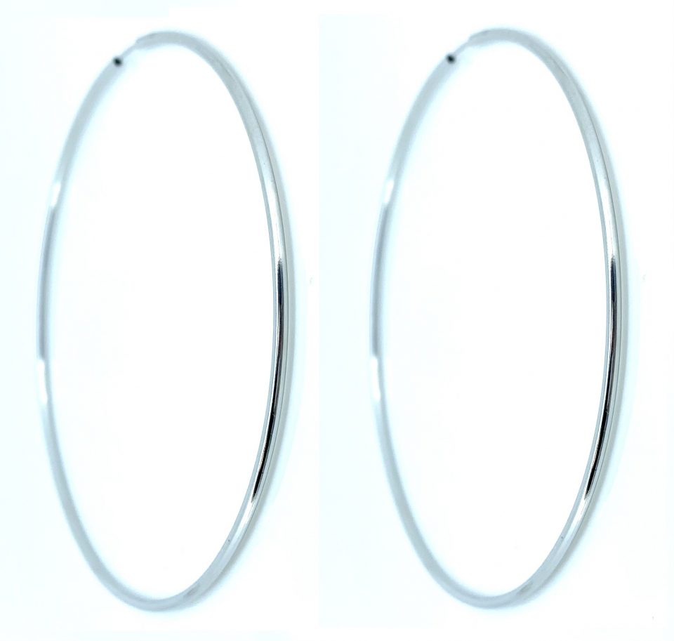 Boucles d'oreilles pour femme en or 10k, dormeuses, 70mm - BO322W - Shiny