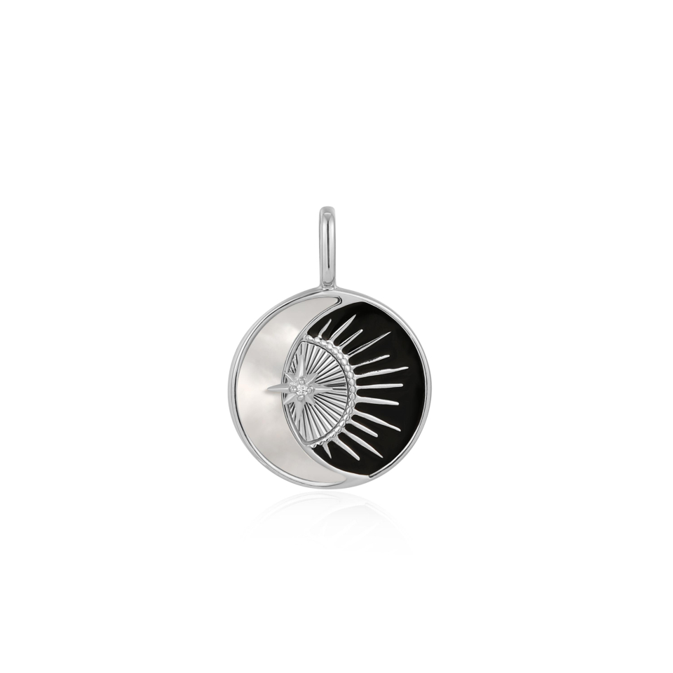 Pendentif pour femme en argent 925, cubic zirconium, étoile, lune, soleil - NC048-24 - Ania Haie