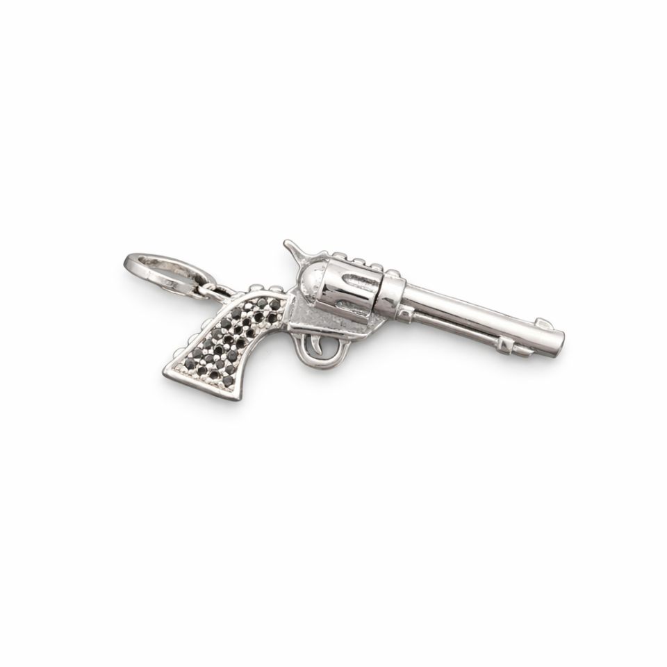Breloque en argent 925, pistolet, zircons noirs - CHARMS04 - Thomas Sabo
