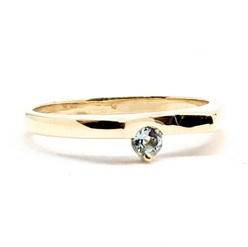 Bague or 10K, pierre de naissance naturelle - BF109-MAR - Fortier Design