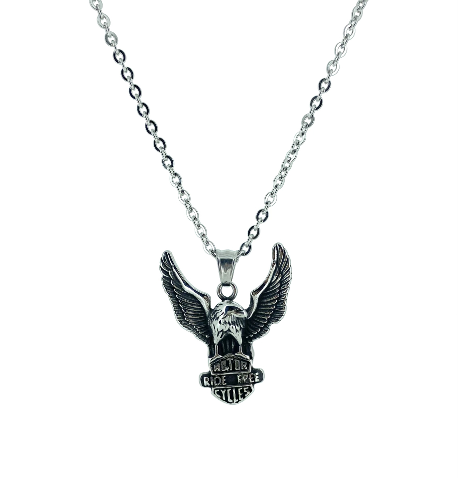 Pendentif pour homme en stainless, Harley Davidson, aigle - HARLEY06 - Nathalie Belanger