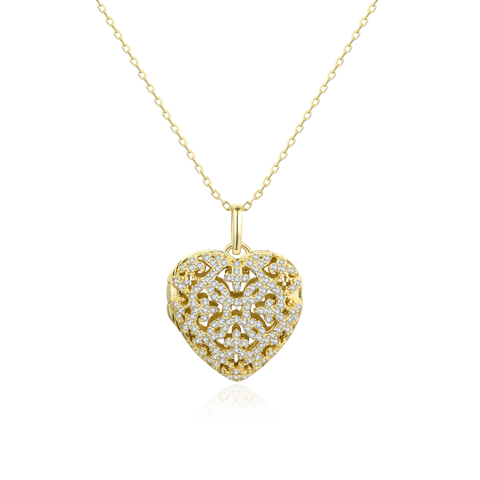 Pendentif pour femme en argent 925, cubic zirconium, coeur, locquet - AMELIA-Y - Pinkalie