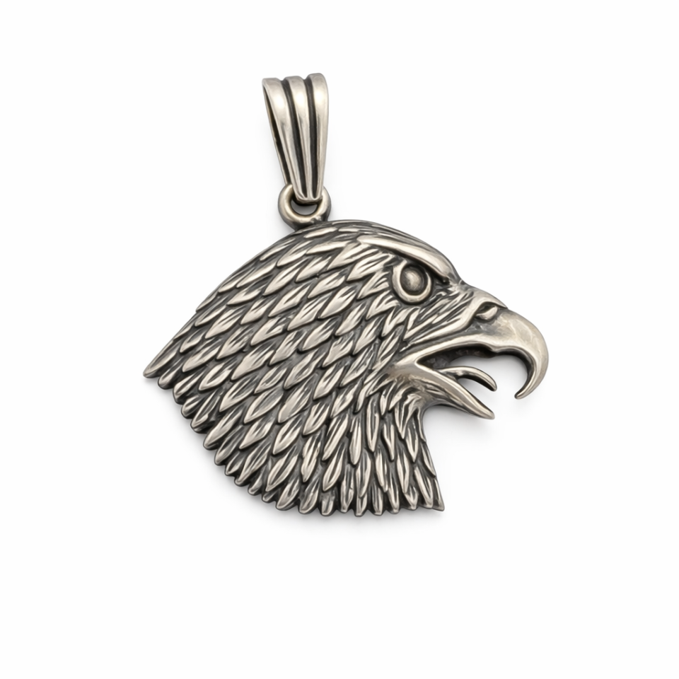 Pendentif pour homme en argent 925, aigle - PD586 - Divers