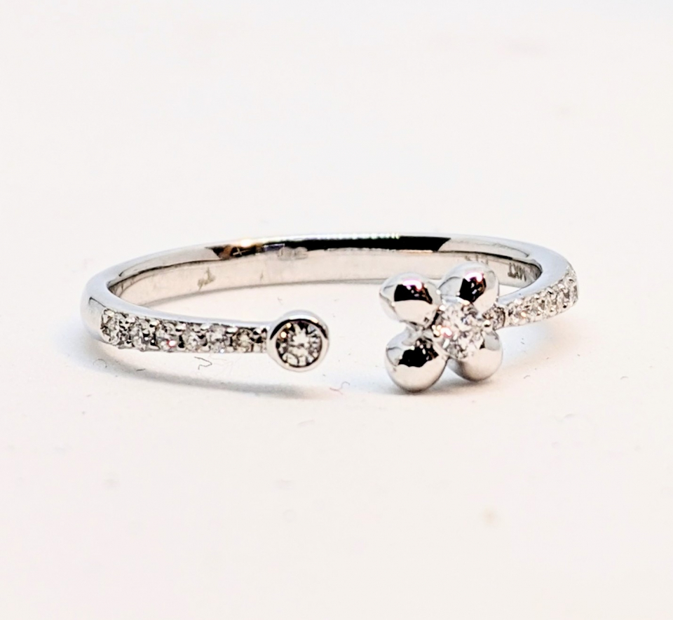 Bague or 14K, 15 points de diamants total - RN122017W14DI1 - Ammar