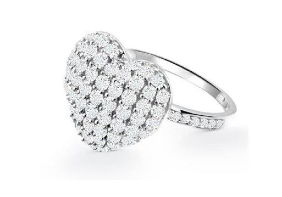Bague pour femme en argent 925, coeur, cubic zirconium - 02-021658 - Miss Mimi