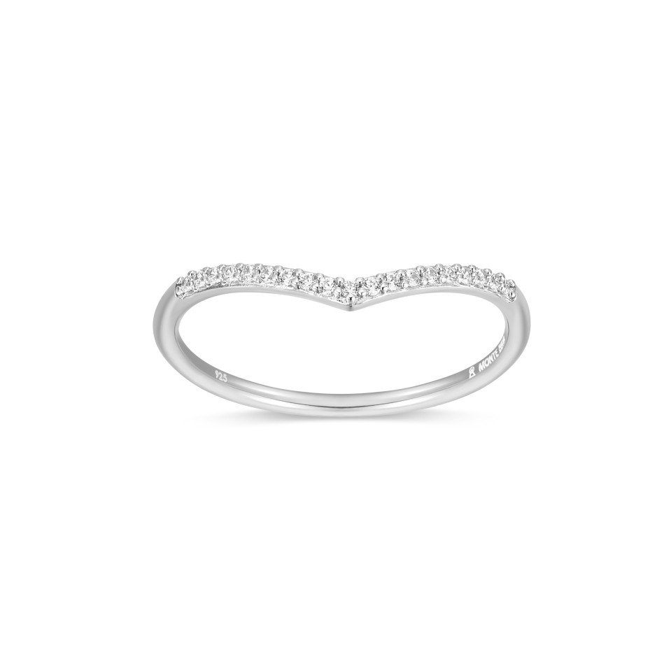 Bague pour femme en argent 925, 0.095 carat de diamants laboratoires - R4AQBNKHA8 - M by Monte Luna
