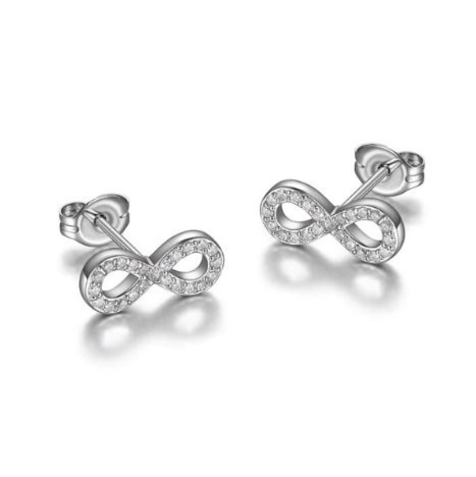Boucles d'oreilles pour femme en argent 925, cubic zirconium, infini - R2AKL80000 - Reign