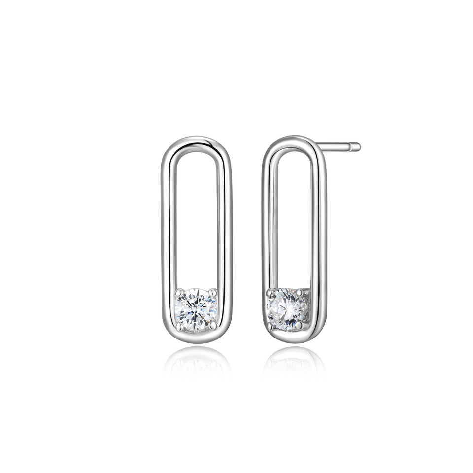 Boucles d'oreilles pour femme en argent 925, cubic zirconium