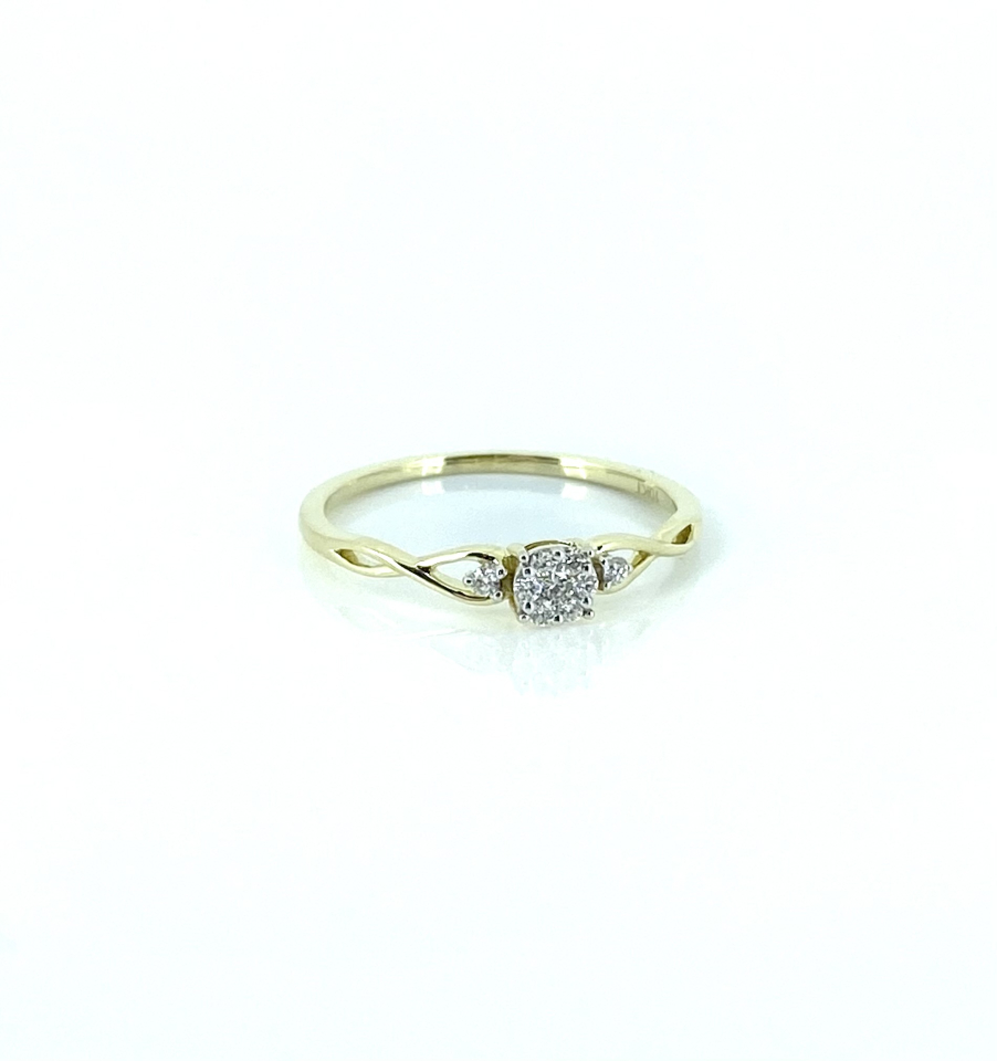 Bague pour femme en or 10k, 0.10 carat de diamants SI GH - KSAR02262 - Genius Diamond LTD