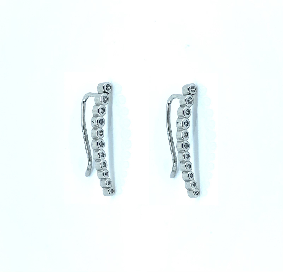 Boucles d'oreilles pour femme en argent 925, cubic zirconium - SE-009 - Divers