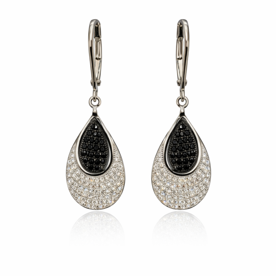 Boucles d'oreilles pour femme en argent 925, cubic zirconium - BO573 - Divers