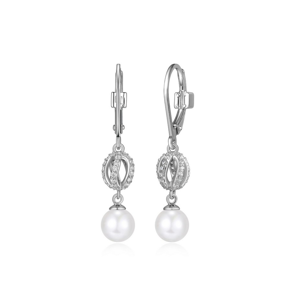 Boucles d'oreilles pour femme en argent 925, perles, cubic zirconium - R2LCQJ4503 - ELLE