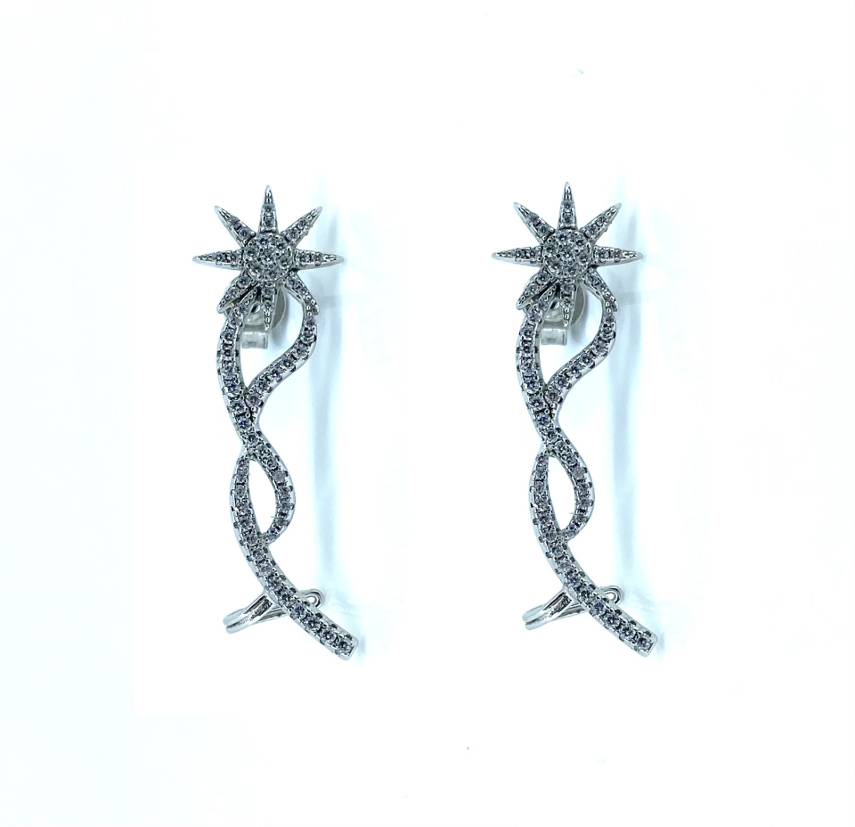 Boucles d'oreilles pour femme en argent 925, cubic zirconium - S-018 - Divers