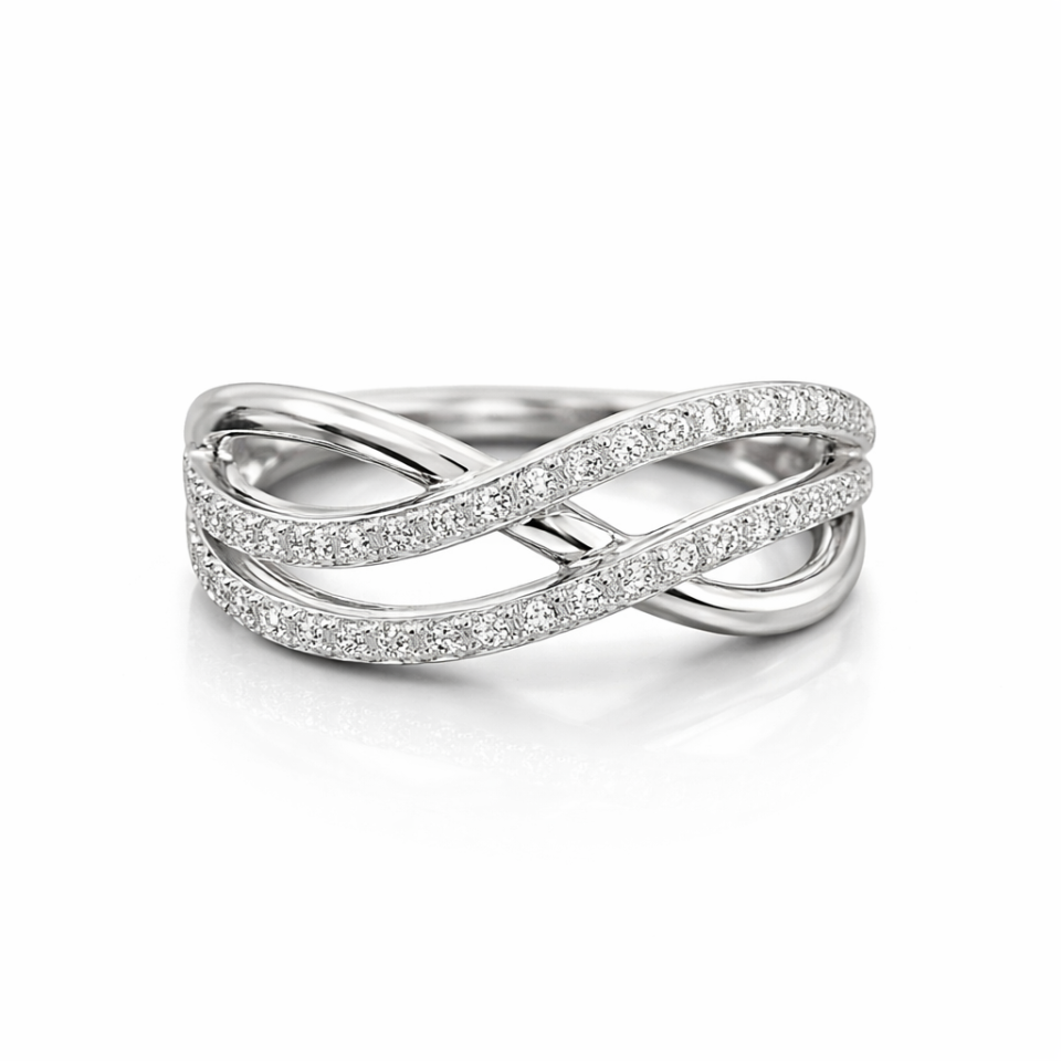 Bague pour femme en or 10k, 0.19 carat de diamants - KR05-93640W - C.B.E