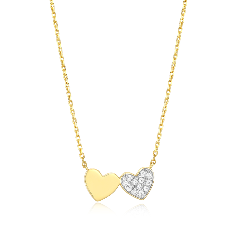 Pendentif pour femme en argent 925, 0.13 carat de diamants laboratoires, coeurs - S0AA9JKH44 - M by Monte Luna